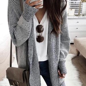 Kelsey Mini Windowpane Open Cardigan